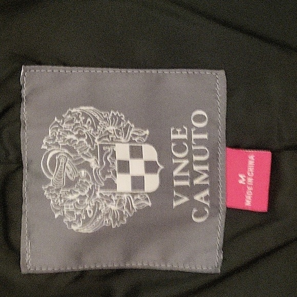 Vince Camuto Black Vegan Leather Moto Jacket with Silvertone Hardware-Size M - Picture 8 of 11